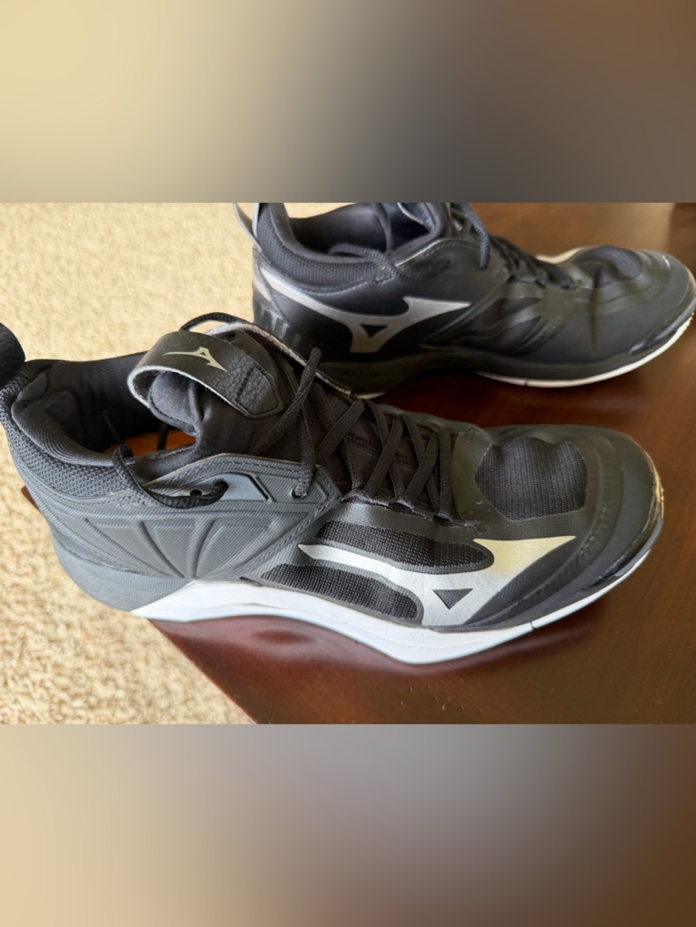 Mizuno Women’s  Black Athletic/Volleyball Sneakers with Silver Logo